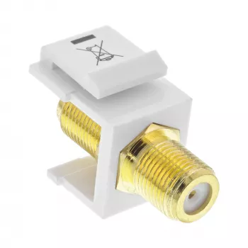 InLine Keystone montāžas adapteris, satelīta kabelim, 2x F ligzdas, balts