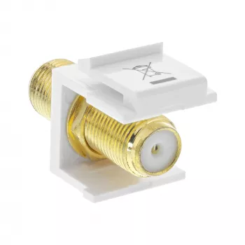 InLine Keystone montāžas adapteris, satelīta kabelim, 2x F ligzdas, balts
