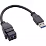 USB 3.2 Gen1 adaptera kabelis InLine 76206C 0.2m USB A vīr. Keystone siev.