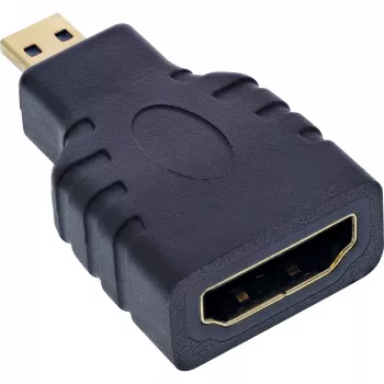 InLine HDMI adapteris HDMI A sievišķā / HDMI D vīrišķā, 4K/60Hz, zeltīti kontakti