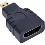 InLine HDMI adapteris HDMI A sievišķā / HDMI D vīrišķā, 4K/60Hz, zeltīti kontakti