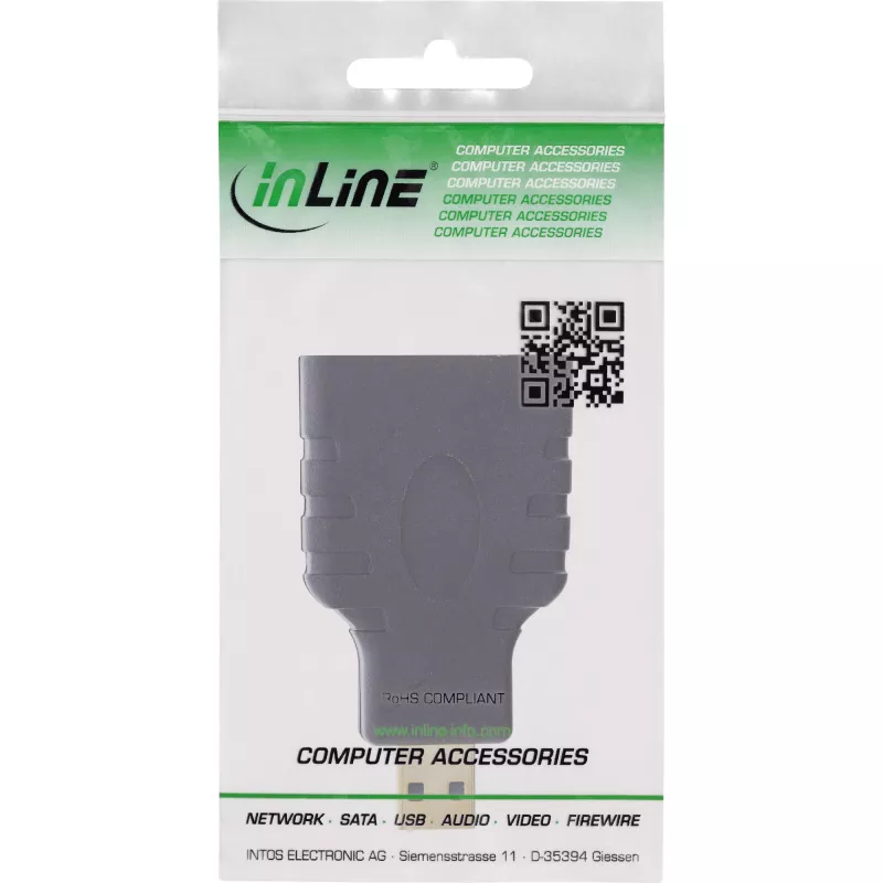 InLine HDMI adapteris HDMI A sievišķā / HDMI D vīrišķā, 4K/60Hz, zeltīti kontakti