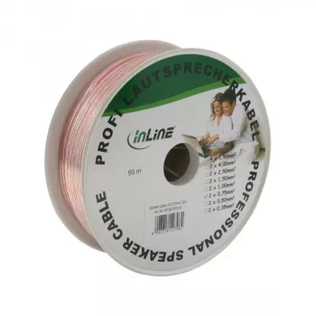 InLine skaļruņu kabelis 2x 0,75 mm² CCA, caurspīdīgs, 50 m