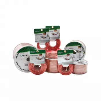 InLine skaļruņu kabelis 2x 2,5 mm² CCA caurspīdīgs 50 m