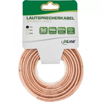 Skaļruņu kabelis InLine 98310T 2x 2.5mm² CCA Transparent 10m