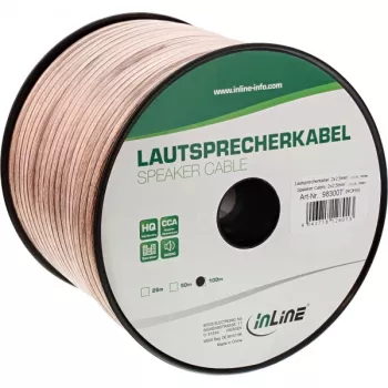 InLine Skaļruņu kabelis 2x 2.5mm² CCA caurspīdīgs 100m