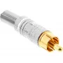 InLine RCA metāla vīrišķais kontaktdakša lodēšanai, sudraba, balts gredzens, 6 mm kabelim