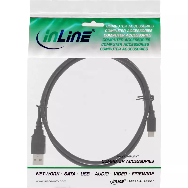 InLine Micro USB 2.0 ātrās uzlādes kabelis USB Type A vīr. / Micro-B vīr., 1,8 m