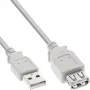 USB 2.0 pagarinātāja kabelis A tips vīrietis/sieviete InLine 34602X bēšs 2 m