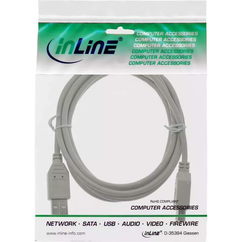 USB 2.0 pagarinātāja kabelis A tips vīrietis/sieviete InLine 34602X bēšs 2 m