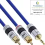 InLine Audio kabelis Premium 2x RCA vīrišķais / 3,5 mm vīrišķais zeltīts 0,5 m