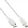 USB 2.0 kabelis Type A vīr. / B vīr. InLine 34505T 0,5 m caurspīdīgs