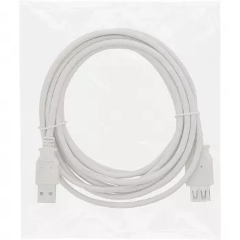 InLine USB 2.0 pagarinātāja kabelis, Type A spraudnis / sievišķais, bēšs, 1,8 m, vairumā
