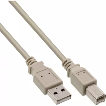 USB 2.0 kabelis Type A spraudnis / B spraudnis pelēks 3m InLine 34535L