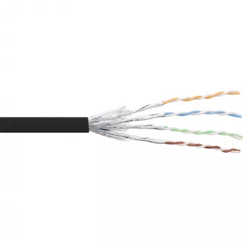 InLine komutācijas kabelis S/FTP PiMF Cat.6 melns AWG27 PVC CU 100m