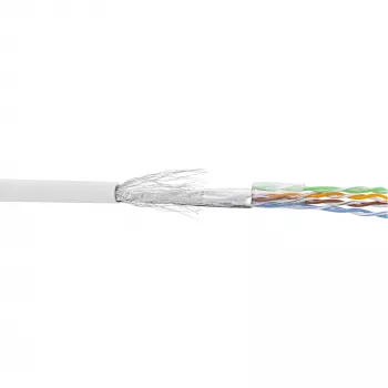 InLine komutācijas kabelis SF/UTP Cat.5e AWG26 CCA PVC balts 100m