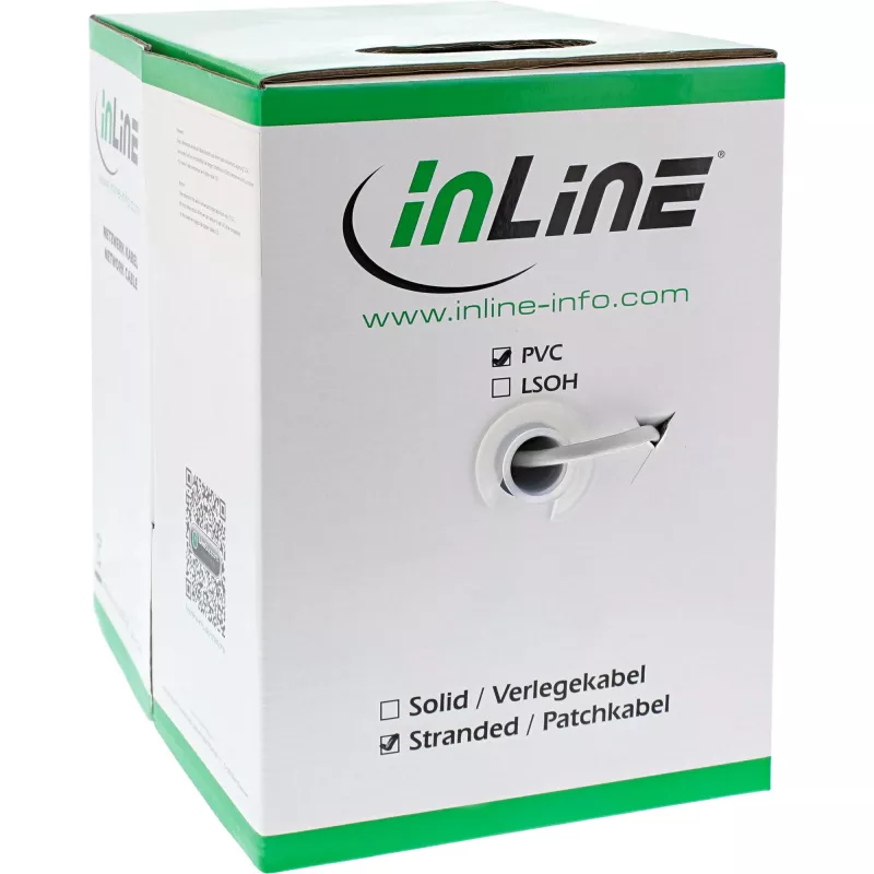 InLine komutācijas kabelis SF/UTP Cat.5e AWG26 CCA PVC balts 100m