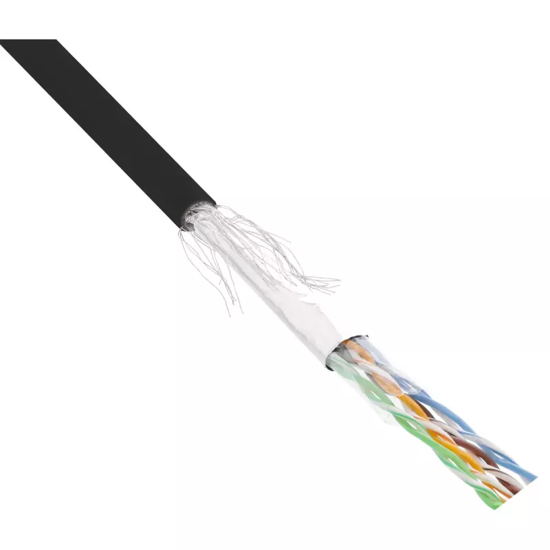InLine komutācijas kabelis SF/UTP Cat.5e AWG26 CCA PVC melns 100m