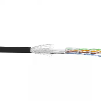 InLine komutācijas kabelis SF/UTP Cat.5e AWG26 CCA PVC melns 100m