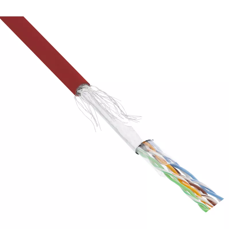 InLine komutācijas kabelis SF/UTP Cat.5e AWG26 CCA PVC sarkans 100 m