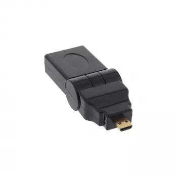 HDMI adapteris A ligzda / D spraudnis ar šarnīra mehānismu, zelta pārklājums InLine 17690L