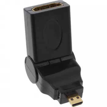HDMI adapteris A ligzda / D spraudnis ar šarnīra mehānismu, zelta pārklājums InLine 17690L