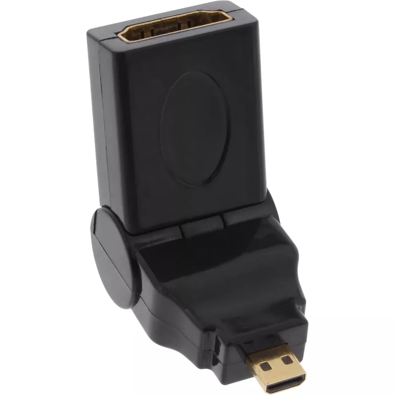 HDMI adapteris A ligzda / D spraudnis ar šarnīra mehānismu, zelta pārklājums InLine 17690L