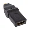 HDMI adapteris A ligzda / D spraudnis ar šarnīra mehānismu, zelta pārklājums InLine 17690L