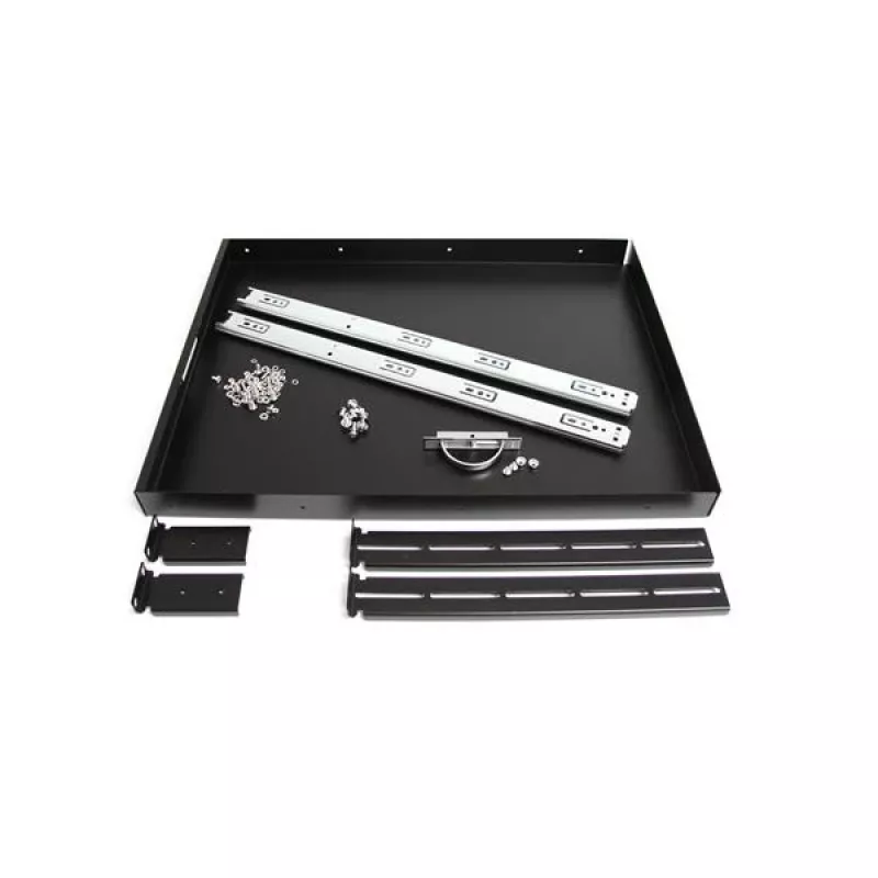 StarTech.com 1U bīdāms servera plaukta montāžas tastatūras plaukts, 55 mārciņas (25 kg), 22 collas (55 cm) dziļš tērauda izvelkams atvilktnis 19 collu AV, tīkla iekārtu plauktam