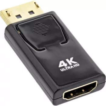 InLine pārveidotājs DisplayPort vīrišķais / HDMI sievišķais, 4K/60Hz, ar audio