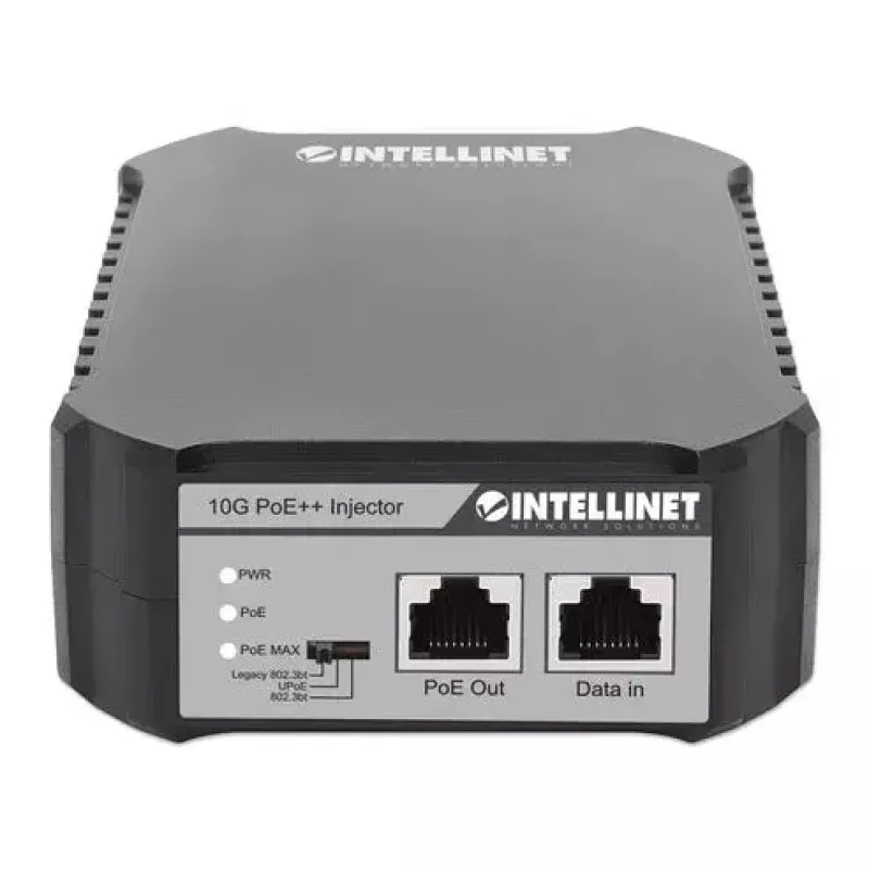 Intellinet 10G PoE++ inžektors 95 W ports, atbilst IEEE 802.3bt (4PPoE) standartam, metāla korpuss, iespēja montēt pie sienas