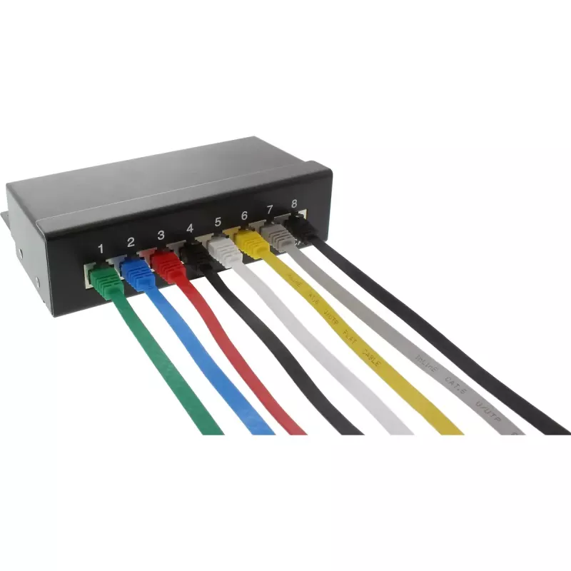 InLine plakans Ultraslim komutācijas kabelis U/UTP Cat.6 Gigabit ready Melns 5m
