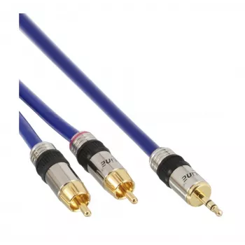 InLine Premium audio kabelis 2x RCA vīrišķā / 3,5 mm vīrišķā, zeltīti kontakti, 7 m