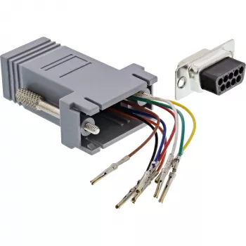 InLine adapteris 9 kontaktu Sub-D ligzda RJ45 ligzda 68889B InLine