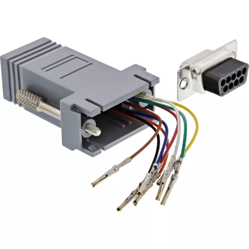 InLine adapteris 9 kontaktu Sub-D ligzda RJ45 ligzda 68889B InLine