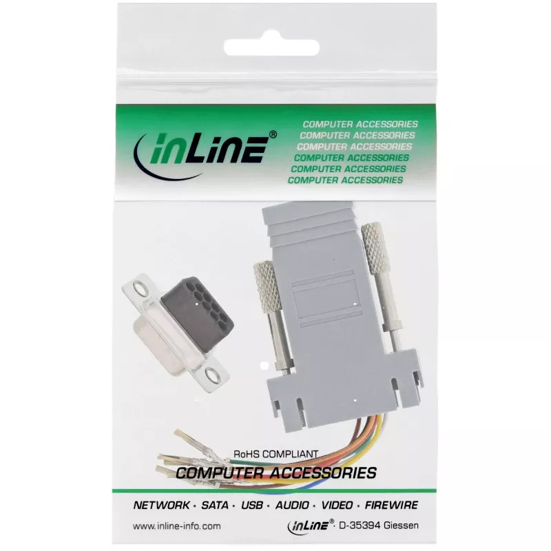 InLine adapteris 9 kontaktu Sub-D ligzda RJ45 ligzda 68889B InLine