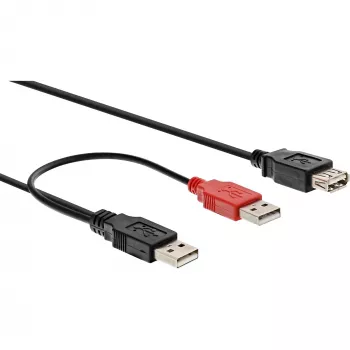 USB 2.0 Y-kabelis 2x Type A vīr./siev. InLine 34510Z 0.2m