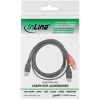 USB 2.0 Y-kabelis 2x Type A vīr./siev. InLine 34510Z 0.2m