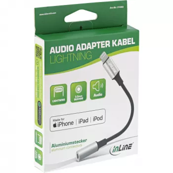 InLine Lightning Audio Adaptera kabelis 0.1m