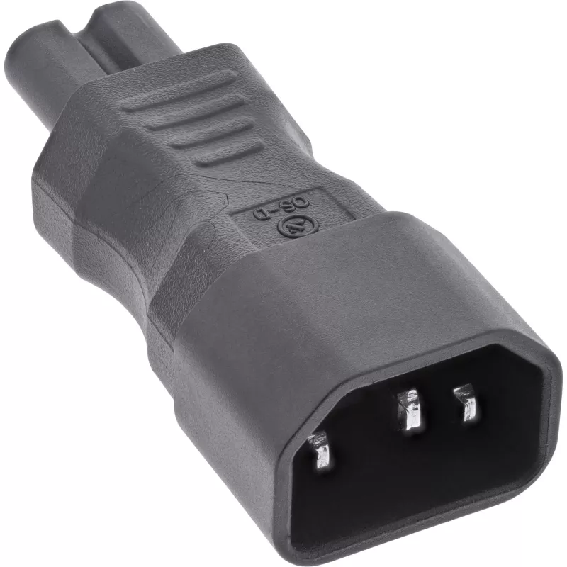 InLine strāvas adapteris IEC 60320 C14 / C7, 3 kontaktu IEC ierīce uz 2 kontaktu