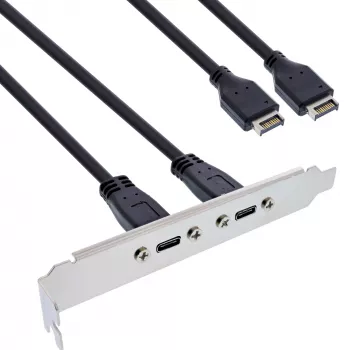 InLine spraugas kronšteins USB-C uz USB 3.2 priekšējā paneļa Key-A iekšējais, 0,5m
