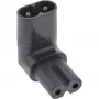 InLine strāvas adapteris IEC 60320 C8 / C7, leņķveida uz augšu/uz leju 2 kontaktu
