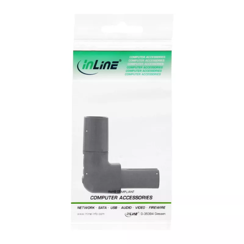 InLine strāvas adapteris IEC 60320 C8 / C7, leņķveida uz augšu/uz leju 2 kontaktu