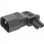 InLine barošanas adapteris IEC 60320 C14 / C7, pa kreisi/pa labi leņķveida, 3 kontaktu uz 2 kontaktu