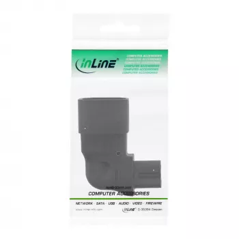 InLine barošanas adapteris IEC 60320 C14 / C7, pa kreisi/pa labi leņķveida, 3 kontaktu uz 2 kontaktu