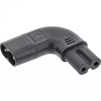 InLine strāvas adapteris IEC 60320 C8 / C7, pa kreisi/pa labi leņķveida 2 kontaktu