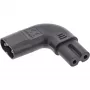 InLine strāvas adapteris IEC 60320 C8 / C7, pa kreisi/pa labi leņķveida 2 kontaktu