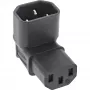 InLine strāvas adapteris IEC 60320 C14/C13, uz augšu/uz leju leņķveida, 3 kontaktu. IEC ierīce