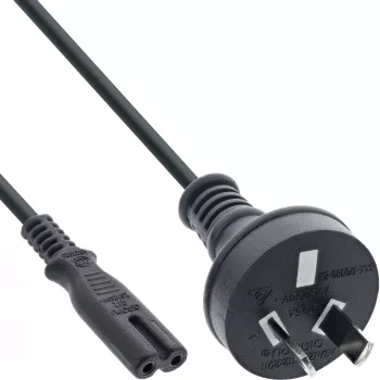 InLine strāvas vads, , Austrālijas spraudnis uz Euro8 spraudni, melns, 1,8 m