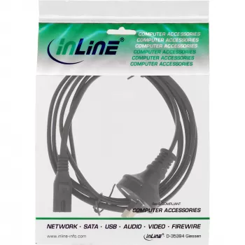 InLine strāvas vads, , Austrālijas spraudnis uz Euro8 spraudni, melns, 1,8 m